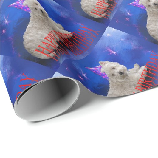 Happy Birthday Westie Cadeaupapier (Rol Hoek)