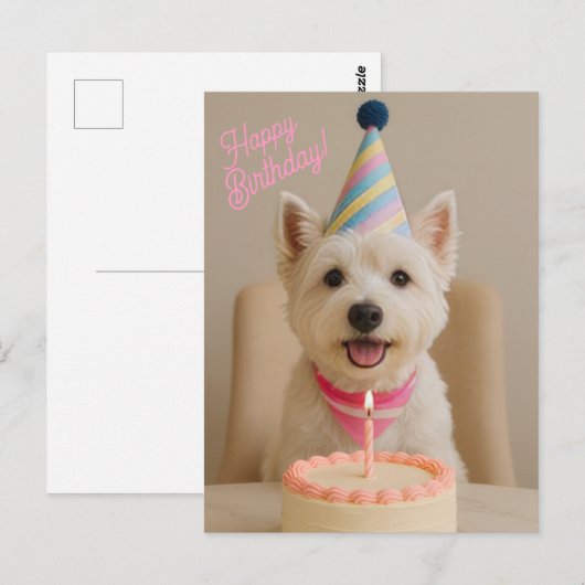 Happy Birthday Westie Verjaardag Kaart (Voorkant / Achterkant)