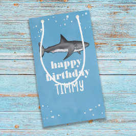 Happy Birthday Whimsical Blue Ocean Sharks Fun Klein Cadeauzakje