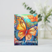 Happy Birthday Whimsical Butterfly Design Briefkaart (Staand voorkant)