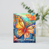 Happy Birthday Whimsical Butterfly Design Feestdagenkaart (Staand voorkant)
