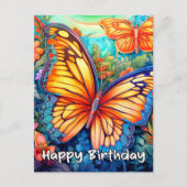 Happy Birthday Whimsical Butterfly Design Feestdagenkaart (Voorkant)