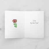 Happy Birthday Whimsical Lady met Flowers Kaart (Binnen)