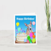 Happy Birthday Whippet met verjaardagstaart Kaart (Voorkant)