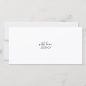 Happy Birthday White Black Modern Flat Card (Achterkant)