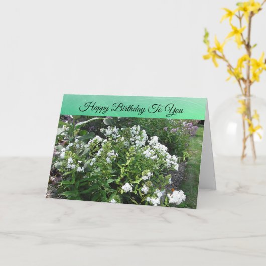 Happy Birthday  White Field of Flowers Kaart (Gele Bloem)