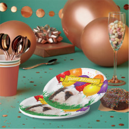 Happy Birthday White Guinea Pig Party-ballonnen Papieren Bordje