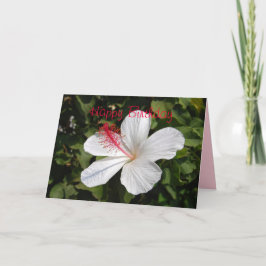 Happy Birthday White Hibiscus Kaart