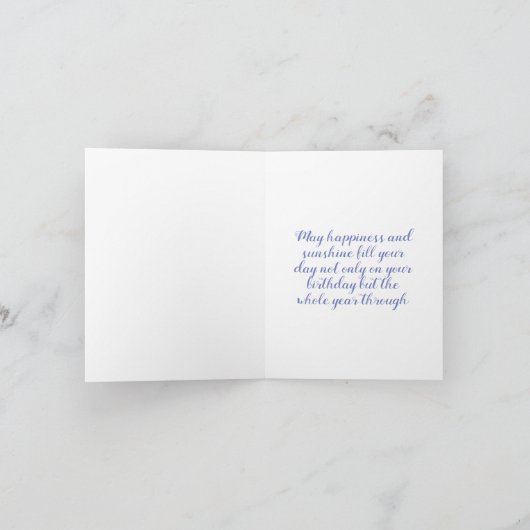 Happy Birthday White Maltese Puppy Dog Blue Kaart (Binnen)