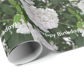 Happy Birthday White Mountain Laurel Flowers Cadeaupapier (Rol Hoek)