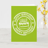 Happy Birthday - white rubber stamp effect- Kaart (Gele Bloem)
