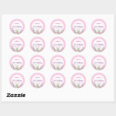 Happy Birthday White Snowdrops Pink Polka Dot Ronde Sticker (Vel)