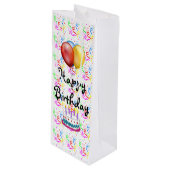 Happy Birthday Wijn Cadeautas (Voorkant Gekanteld)