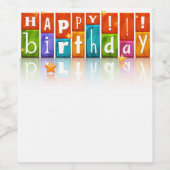 Happy Birthday Wijn Etiket (Enkel label)