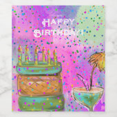 HAPPY BIRTHDAY WIJN ETIKET (Enkel label)
