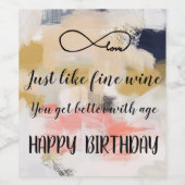 Happy Birthday Wijn Etiket (Enkel label)