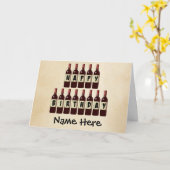 Happy Birthday wijnflessen Gepersonaliseerd Kaart (Gele Bloem)