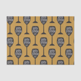 HAPPY BIRTHDAY WIJNGLAS Modern Custom Party Tissuepapier