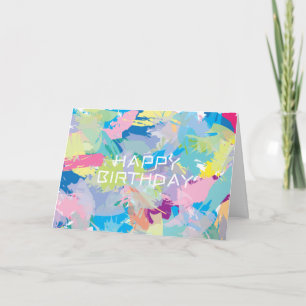 Happy Birthday wil Abstracte moderne kunst Kaart