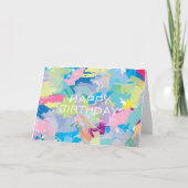 Happy Birthday wil Abstracte moderne kunst Kaart (Voorkant)