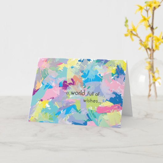 Happy Birthday wil Abstracte moderne kunst Kaart (Gele Bloem)