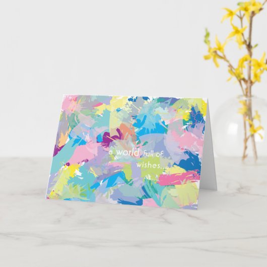 Happy Birthday wil Abstracte moderne kunst Kaart (Gele Bloem)