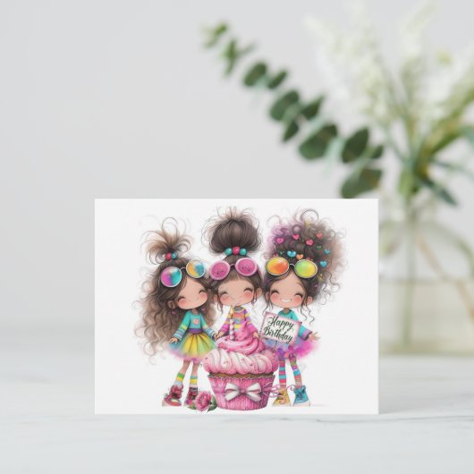 Happy Birthday wil Briefkaart (Staand voorkant)