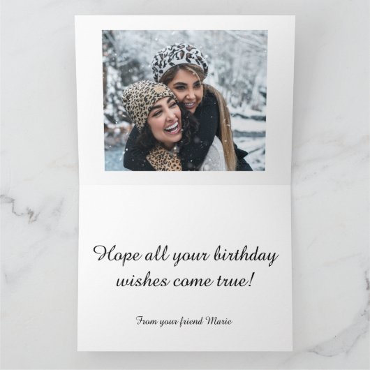 Happy Birthday wil foto-tekst Waterverf Vogel Kaart (Binnen)