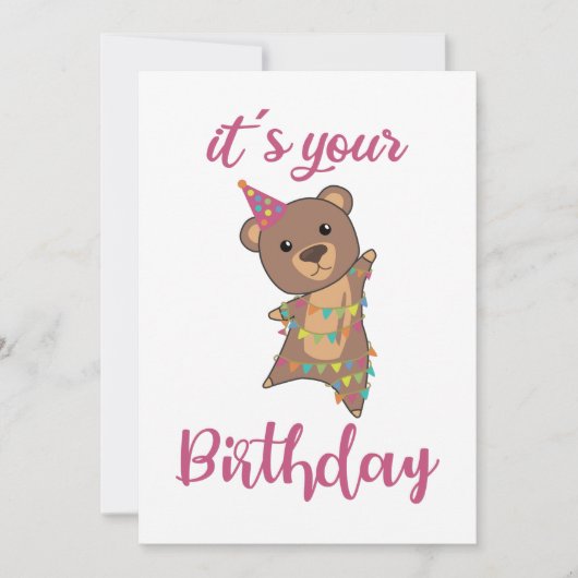 Happy Birthday wil jullie graag Beer van de katte Kaart (Voorkant)