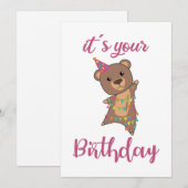 Happy Birthday wil jullie graag Beer van de katte Kaart (Voorkant / Achterkant)