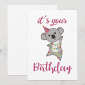 Happy Birthday wil jullie Koala Cute Animals en Kaart (Voorkant / Achterkant)