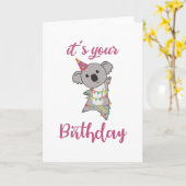 Happy Birthday wil jullie Koala Cute Animals graag Kaart (Gele Bloem)