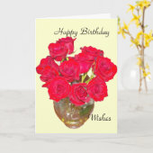 Happy Birthday wil Kaart (Gele Bloem)