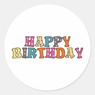 Happy Birthday wil Ronde Sticker