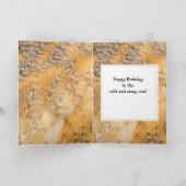 Happy Birthday Wild & Crazy Friend Waterverf Owl Kaart (Binnen)