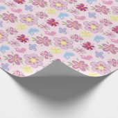 Happy Birthday Wild Flowers Garden Boho Pattern Cadeaupapier (Hoek)