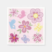 Happy Birthday Wild Flowers Garden Boho Pattern Servet (Voorkant)