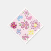 Happy Birthday Wild Flowers Garden Boho Pattern Servet (Hoek)