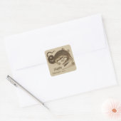 Happy Birthday Wild joyful crocodile CC0892 Vierkante Sticker (Envelop)