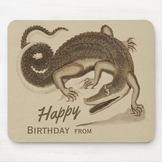 Happy Birthday Wild joyful crocodile CC0896 Muismat (Voorkant)