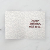 Happy Birthday Wild Man Kaart (Binnen)