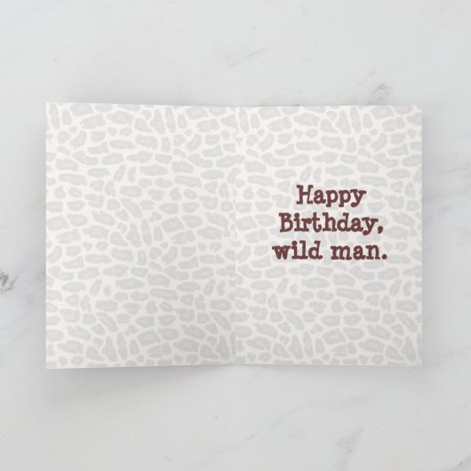 Happy Birthday Wild Man Kaart (Binnen)