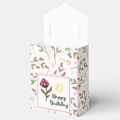 Happy Birthday -  wilde bloemen en zon Bedankdoosjes (Geopend)