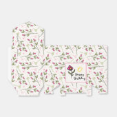 Happy Birthday -  wilde bloemen en zon Bedankdoosjes (Uitgevouwen)