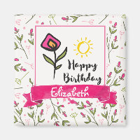 Happy Birthday - wilde bloemen en zon