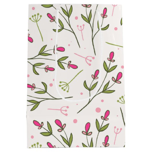 Happy Birthday -  wilde bloemen en zon Medium Cadeauzakje (Achterkant)