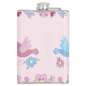 Happy Birthday Wilde Bloemen Tuin Vogels Patroon Heupfles (Achterkant)