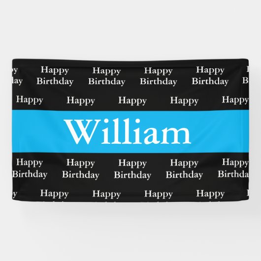 Happy Birthday William Custom Spandoek (Horizontaal)