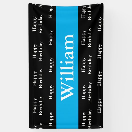 Happy Birthday William Custom Spandoek (Verticaal)