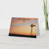 Happy Birthday Windmill Silhouette Card Kaart (Voorkant)